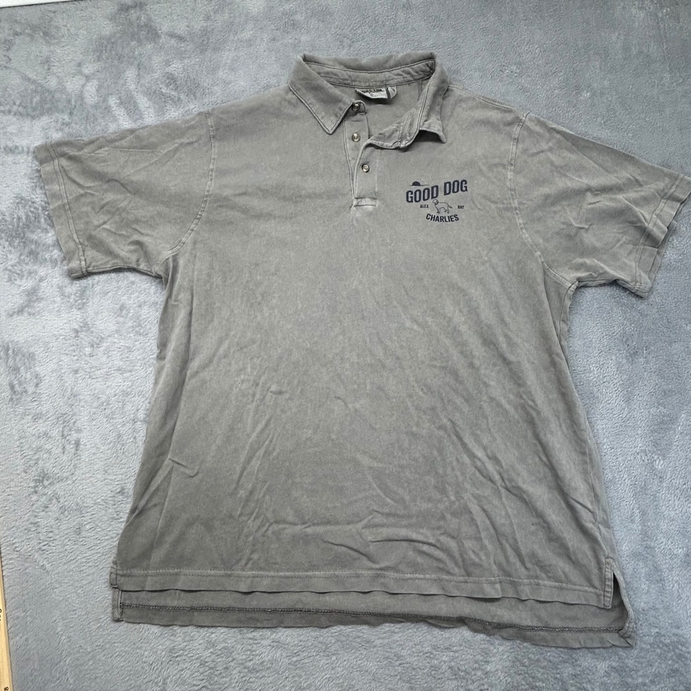 Coastal Color MV Sport Mens XL Grey Good Dog Alex Bay Polo Shirt Relaxed Fit
